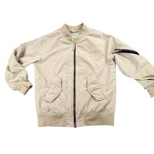Everlane Beige Bomber Jacket XS Minimal Classic Zip Up